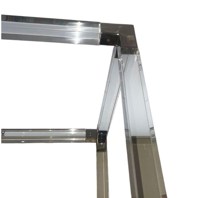 Pair Large Acrylic Etageres in the Style of Charles Hollis Jones. u.s.a. 1970's For Sale In Los Angeles - Image 6 of 7