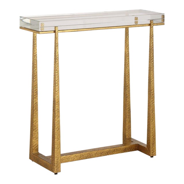 Hammered Gold Side Table For Sale