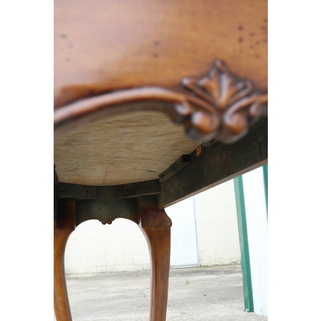 1990s Tessellated Marble Banded and Carved Walnut Console Table For Sale - Image 17 of 17