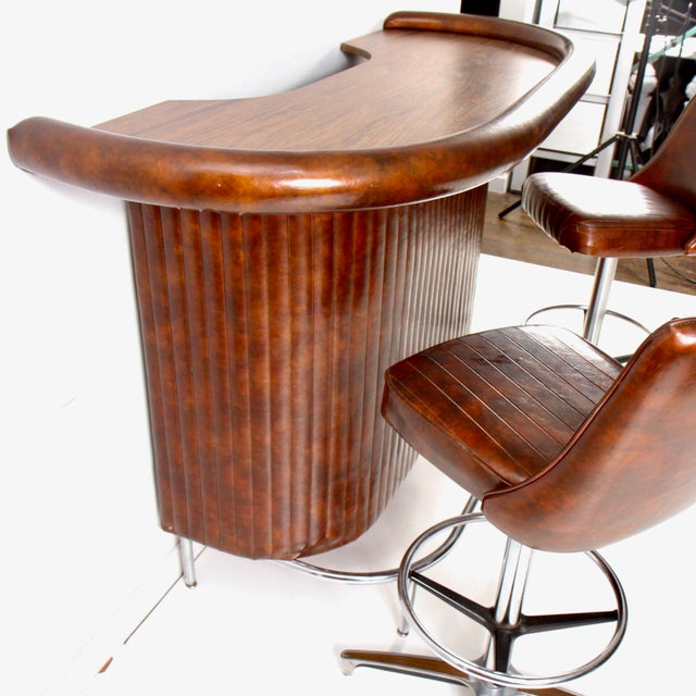 Mid-Century Modern Chromcraft Bar / Barstool Set - Set of ...