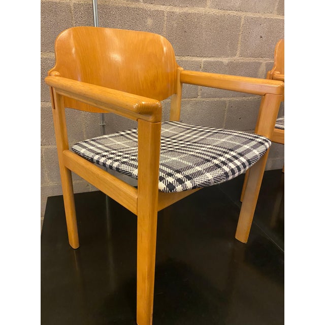 Pair of Scandinavian Mid-Century Armchairs in Plaid For Sale In Austin - Image 6 of 11
