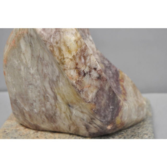 Vintage Seymour Shuren Modernist Pink Carved Marble Abstract Figure Sculpture For Sale In Philadelphia - Image 6 of 18