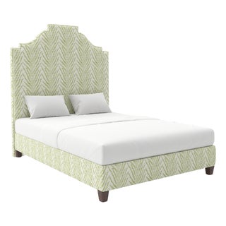 Nina Bed in Schumacher Creeping Fern, Moss - Full For Sale