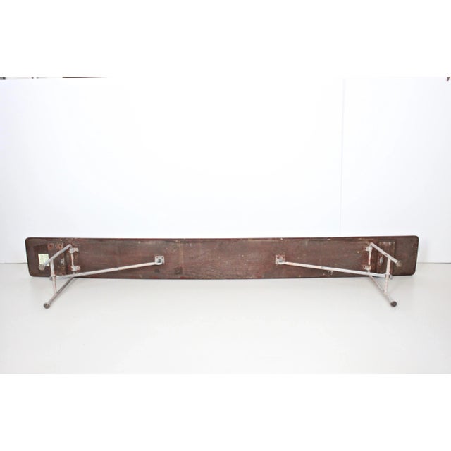 American Early 20th Century Auxiliary Staten Island Folding Hickory and Bronze Bench For Sale - Image 3 of 12