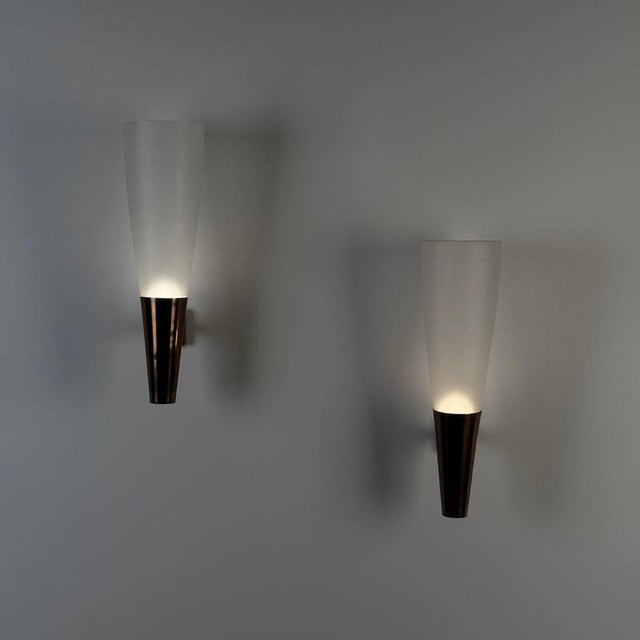 Large Model 1537 Wall Lights by Pietro Chiesa for Fontana Arte, 1940s, Set of 2 For Sale - Image 3 of 17