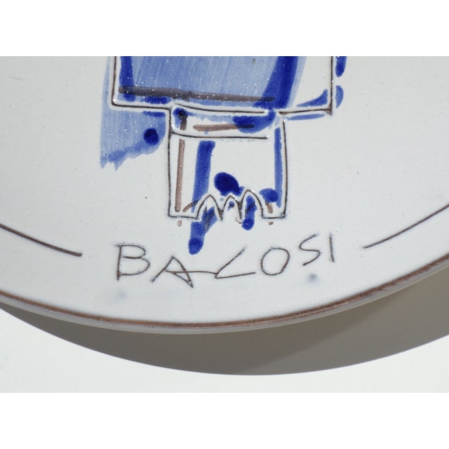 Italian Art Ceramic Pottery Plate by Manlio Bacosi Deruta, 1970s For Sale - Image 4 of 8