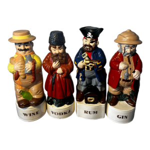Vintage Albertas Ceramic 4 Liquor Decanters