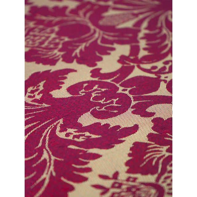 Textile Pair of Red & Gold French Louis XVI Ottomans Footstools For Sale - Image 7 of 9