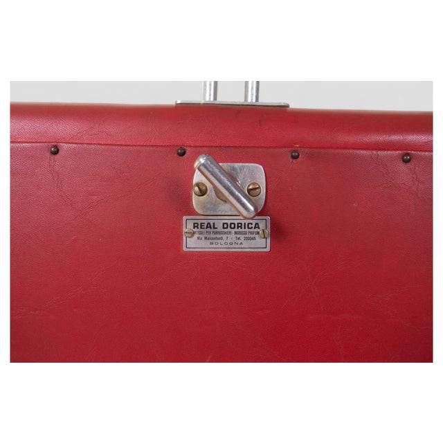 Vintage Real Dorica Hairdresser Chair in Red Faux Leather, 1960s For Sale - Image 6 of 9
