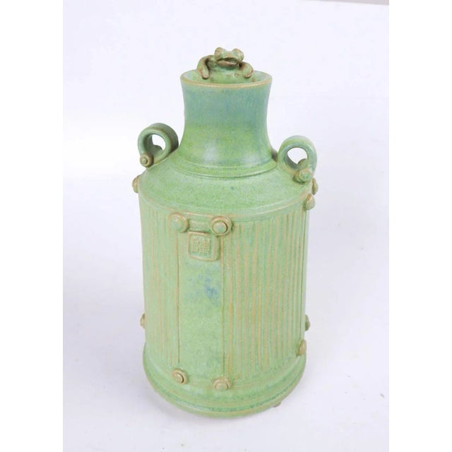 V Chin Celedon Porcelain Studio Pottery Bottle Vase Vorakit Chinookoswong For Sale - Image 9 of 9
