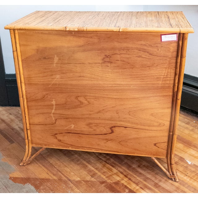 Late 20th Century Chinoiserie Safari Style Bamboo and Rattan Chest of Drawers Milling Road by Baker For Sale - Image 10 of 16
