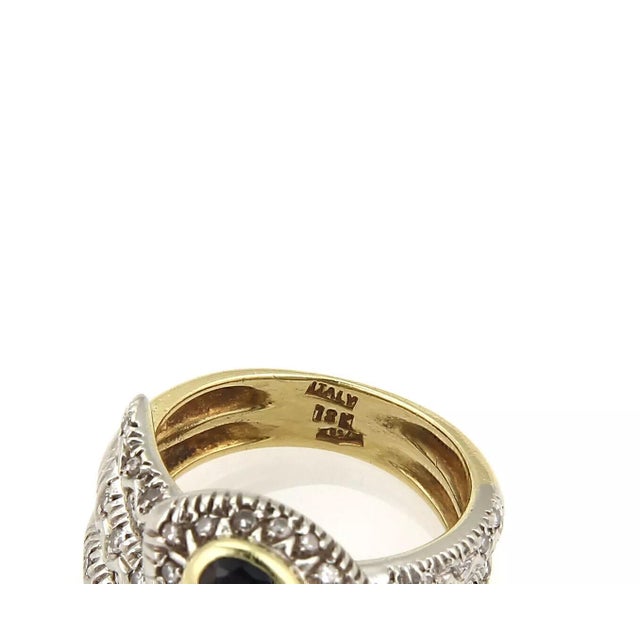 Diamond & Sapphire 18k Two Tone Gold Multi Row Snake Ring For Sale In Miami - Image 6 of 7