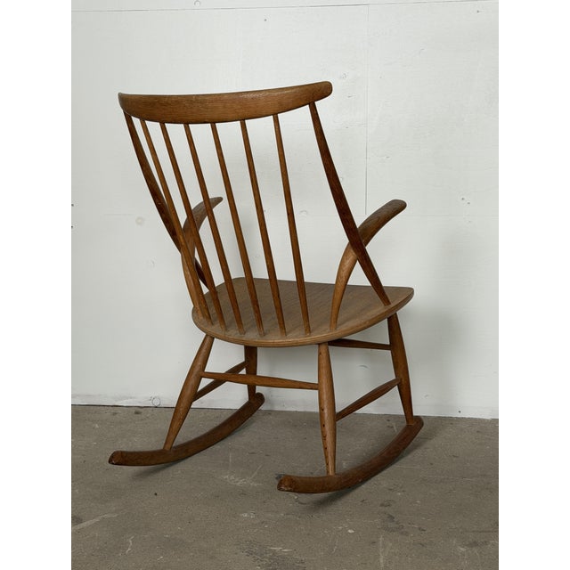 Mid 20th Century Vintage Danish Model IW3 Rocking Chair by Illum Wikkelsø, 1960s For Sale - Image 5 of 9