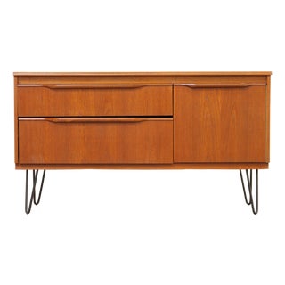 Mid Century Teak Sideboard Cabinet on Hairpin Legs For Sale