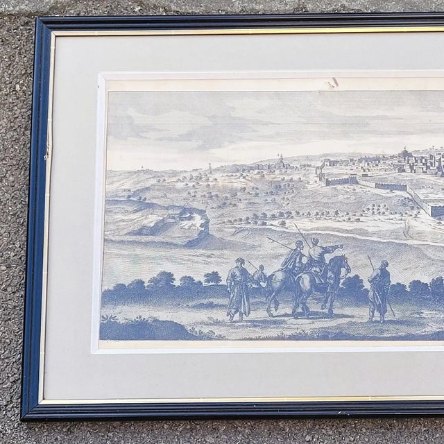 19th Century Panoramic Views of Jerusalem in Scio, Framed Engravings, Set of 2 For Sale - Image 5 of 18