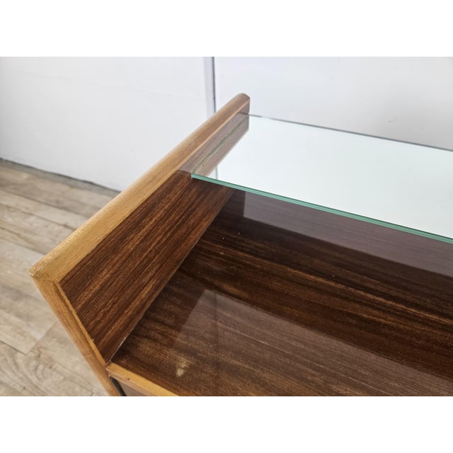 Bedside Tables with Mirror Top and Door, 1950, Set of 2 For Sale - Image 6 of 17