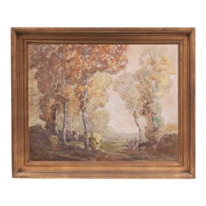 'Nymphs at Dusk' by William Emerson, 1910, Art Nouveau, Arts and Crafts, Tonalist Oil, Three Graces, Art Institute Chicago