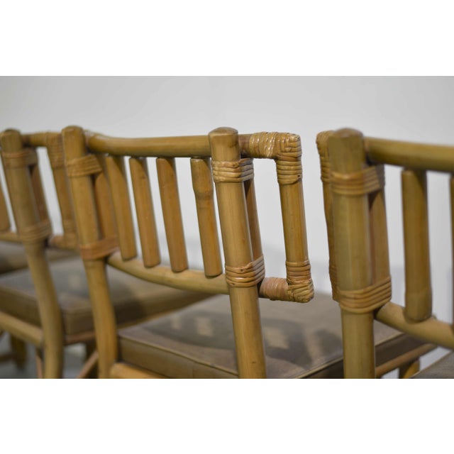Brown Mid Century Rattan Bamboo John Wisner Dining Chairs by Ficks Reed - Set of 4 For Sale - Image 8 of 9