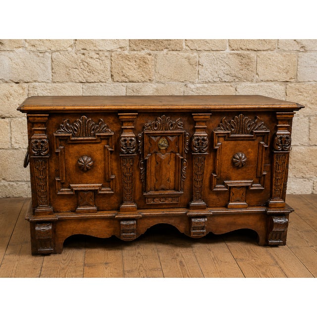 Renaissance Carved Walnut Chest, 17th Century For Sale - Image 6 of 7