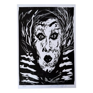 Hans Krull, Expressionist Portrait, 2009, Linocut For Sale