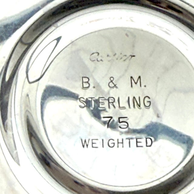 1960s Pair of Cartier Sterling Silver Candlesticks & Gorham Manufacturing Company Three-Light Candelabra For Sale - Image 10 of 10