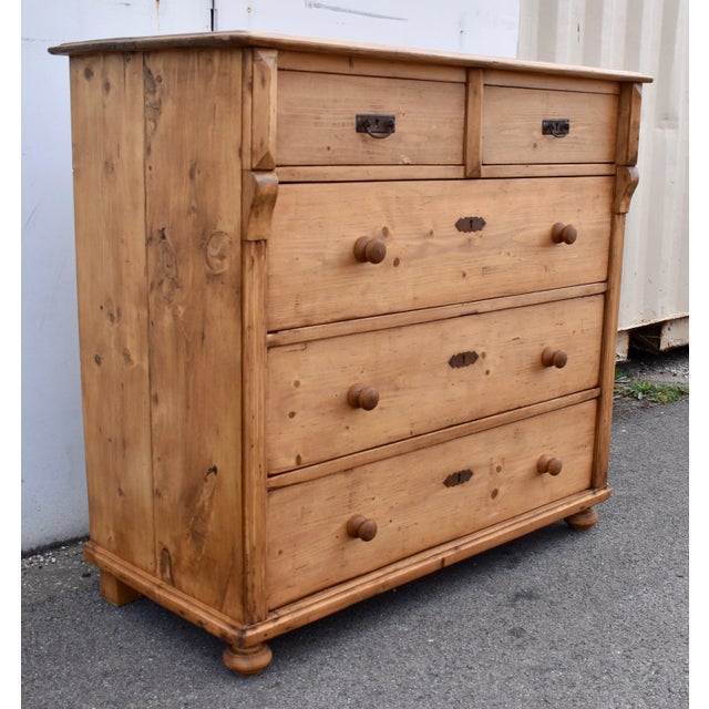 Rustic European Pine Chest of Five Drawers, Hungary, Circa 1880 For Sale - Image 3 of 12