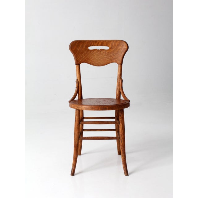 Antique Arts & Crafts Oak Side Chair For Sale - Image 6 of 17