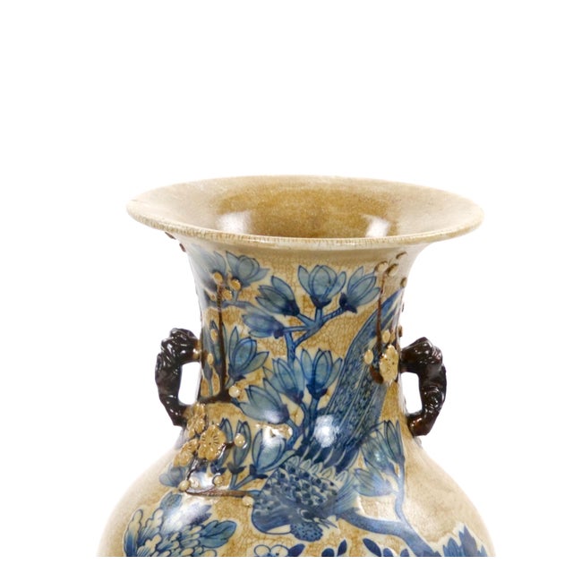 Mid-20th Century Chinese Porcelain Vase With Phoenix and Floral Motifs For Sale In New York - Image 6 of 11