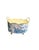 Metal Vintage Handmade Blue White Toile Metal Cache Floral Planter Vessel For Sale - Image 7 of 9