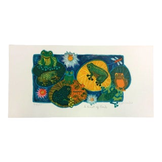 Mid Century Modern Unframed Knot of Toads Judith Bledsoe Signed Lithograph For Sale