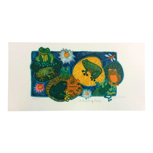 Mid Century Modern Unframed Knot of Toads Judith Bledsoe Signed Lithograph For Sale