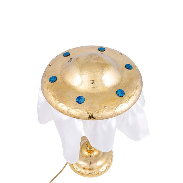 Glass & Brass Table Lamp from Josef Hoffmann for Johann Loetz Witwe, 1907 For Sale - Image 3 of 9