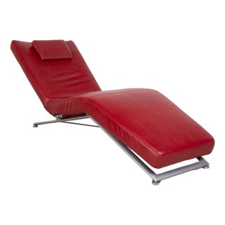 Jeremiah Lounger in Red Leather from Koinor For Sale