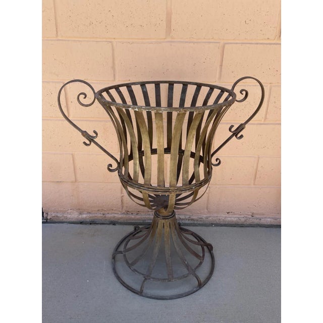 Russell Woodard Vintage Wrought Iron Indoor/Outdoor Garden Urn For Sale - Image 4 of 8