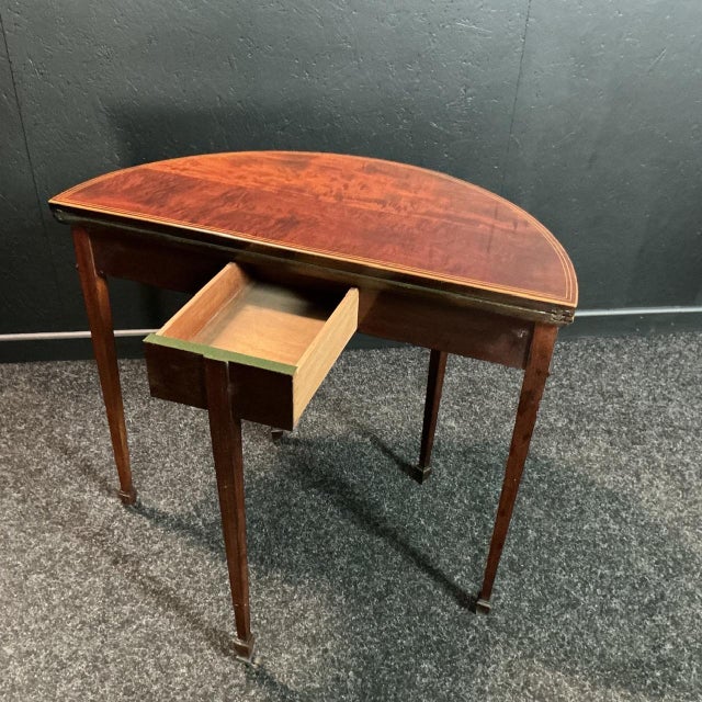 Brown Hepplewhite Revival Mahogany Card Table, 1905 For Sale - Image 8 of 9