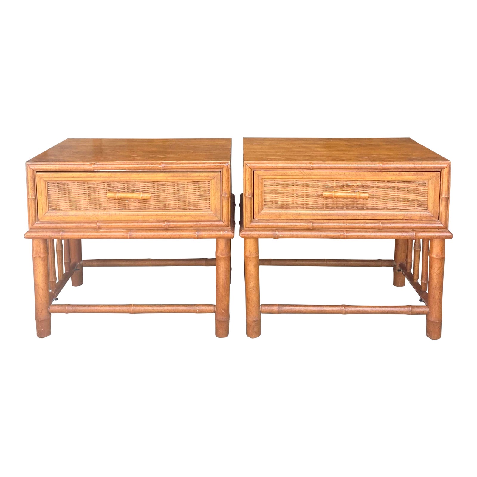 MidCentury American of Martinsville Bamboo Nightstands Chairish