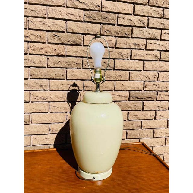 Tan Vintage Asian Ginger Jar Floral Lamp For Sale - Image 8 of 11