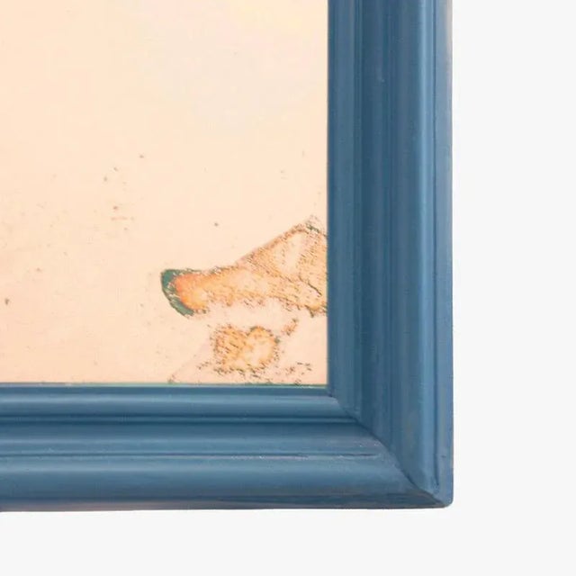 Vintage Spanish Mirror in Blue Wooden Frame, 1950s For Sale - Image 3 of 5