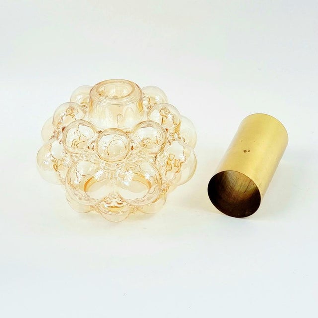 Mid-Century Modern Amber Bubble Glass Pendant by Helena Tynell for Limburg, Germany, 1960s For Sale - Image 6 of 10
