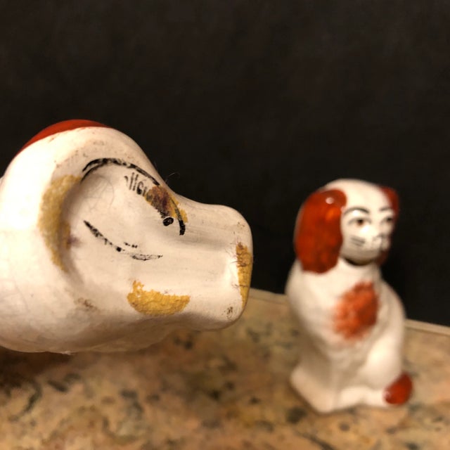 Late 19th Century English Staffordshire Style Spaniel Figurines - Pair For Sale - Image 5 of 6