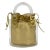 Vintage Salvatore Ferragamo Ganchini Clear Acrylic Bucket Bag with Gold Pouch For Sale
