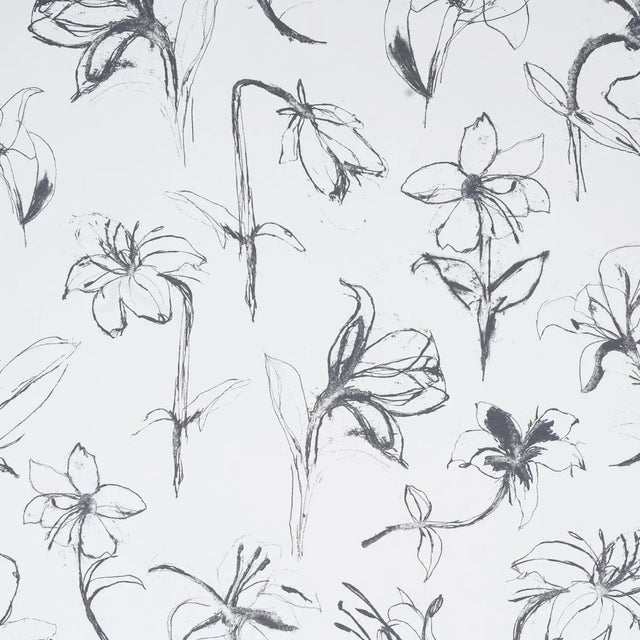 Schumacher x Hera Ford Close Your Eyes & Remember Wallpaper in Slate For Sale