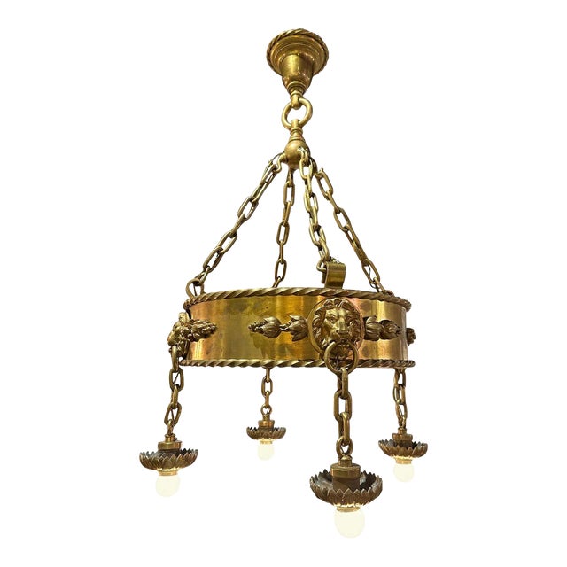 E.F. Caldwell Important Bronze Chandelier, Two Available Chairish