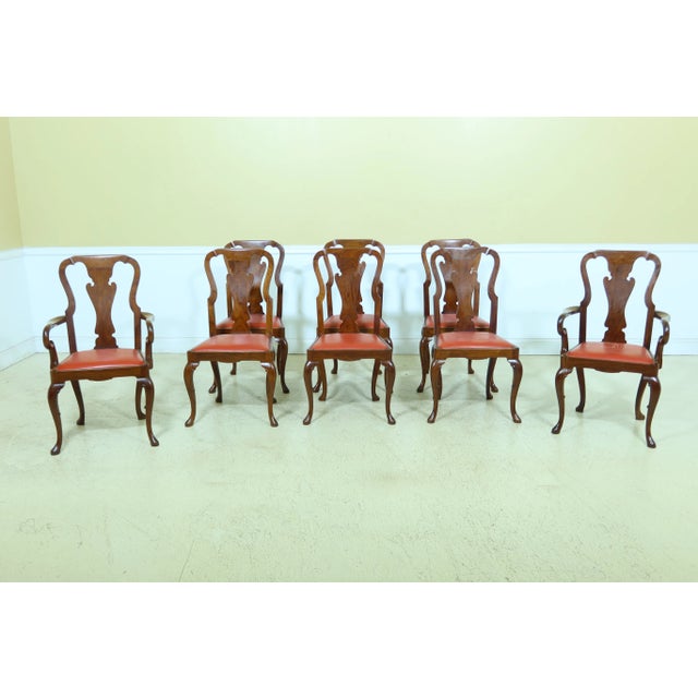 Set of 8 Solid Walnut Bench Made English Style Dining Chairs For Sale - Image 13 of 13