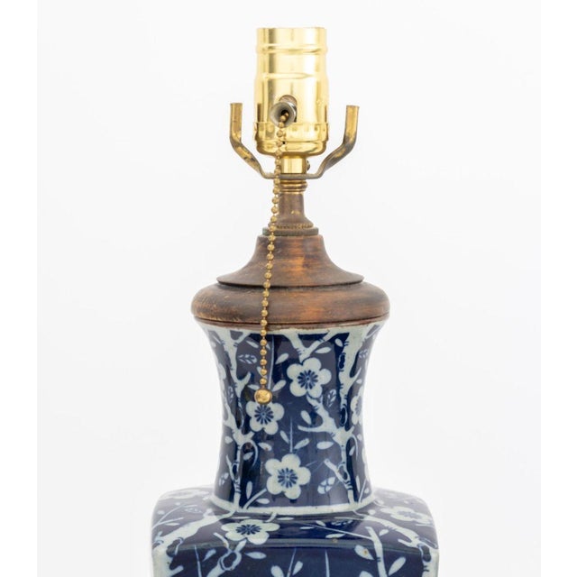 Chinese Chinese Blue & White Vases Mounted as Lamps, Pair For Sale - Image 3 of 6