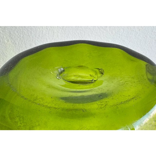 Vintage Hand Blown Green Glass Jug For Sale In Los Angeles - Image 6 of 8
