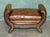 Antique Edwardian Sculptural Leather Scroll End Ottomans, 1910, Set of 2 For Sale - Image 3 of 18