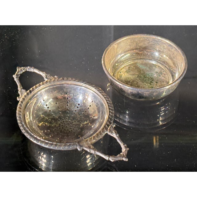 Early 20th Century Antique English Silverplate Tea or Lemon Strainer With Twig Handles For Sale - Image 5 of 6