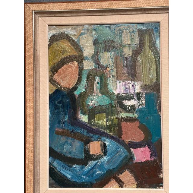 Gösta Falck, Figure and Bottle, 1960s, Oil on Canvas, Framed For Sale - Image 13 of 18