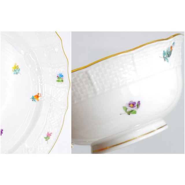 1980s Herend "Kimberly" China Service for 8 40 Piece Hand-Painted Fine China With Gold Trim For Sale In Washington DC - Image 6 of 12